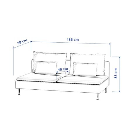 Pokrowiec na moduł Söderhamn 3-osobowy, miodowe liście paproci na beżowym tle, 186 x 99 x 83 cm, Cosy Home