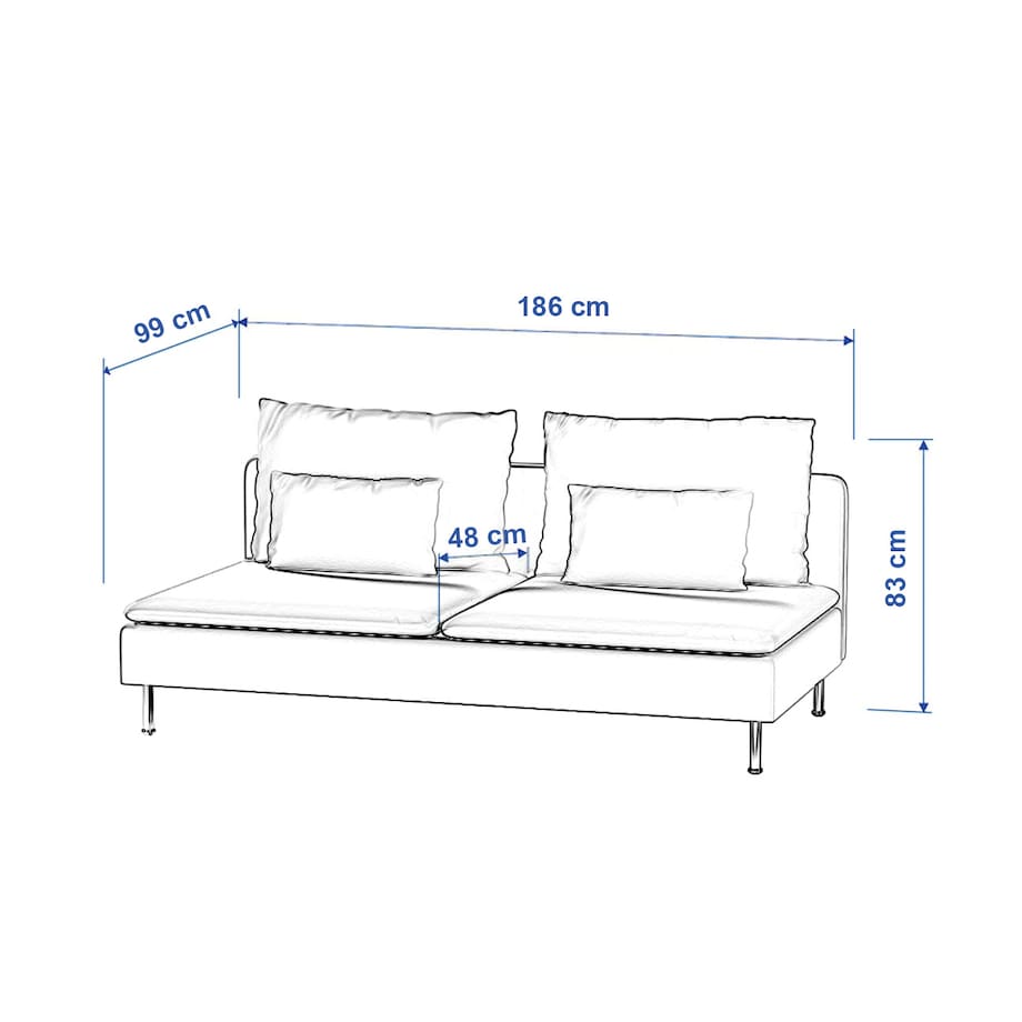 Pokrowiec na moduł Söderhamn 3-osobowy, miodowe liście paproci na beżowym tle, 186 x 99 x 83 cm, Cosy Home