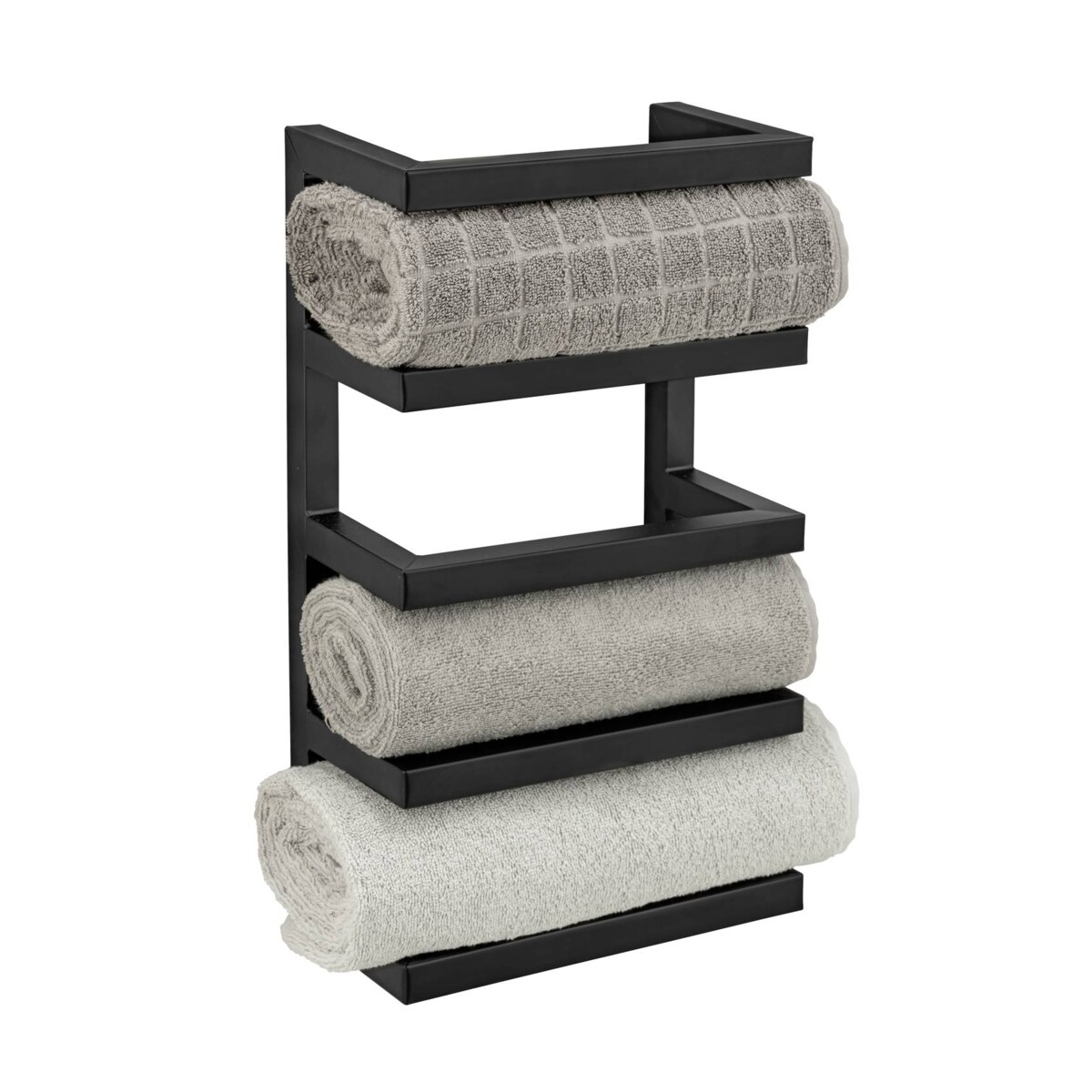 Wieszak na ręczniki ze stali lakierowanej, czarny mat, FONDIRO, WENKO