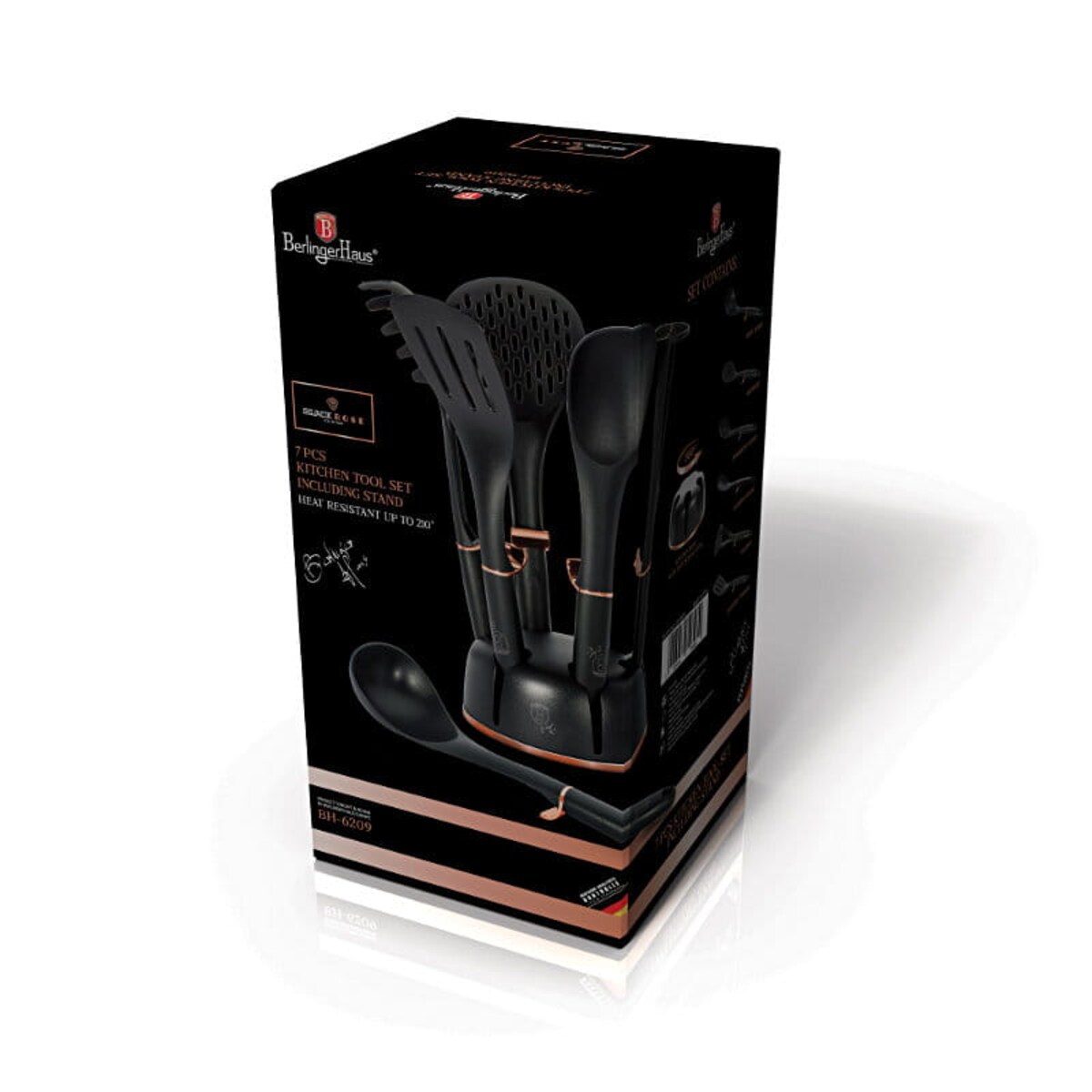 Przybory kuchenne nylonowe + stojak Berlinger Haus BH-6209 Black Rose