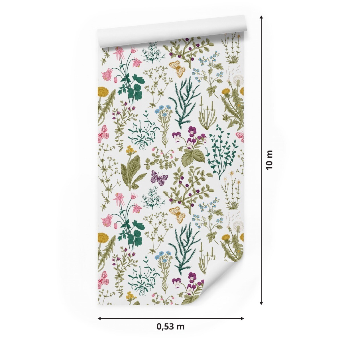 Tapeta Kolorowe Rośliny KWIATY Liście Motyle