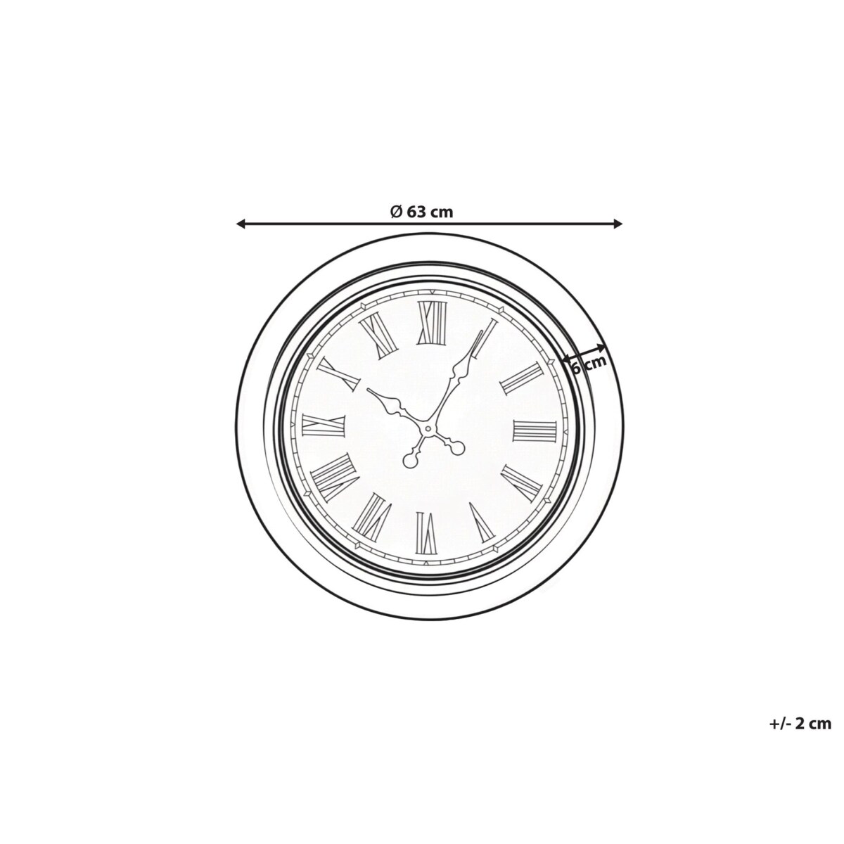 Zegar ścienny VILLENA 63 cm Czarny
