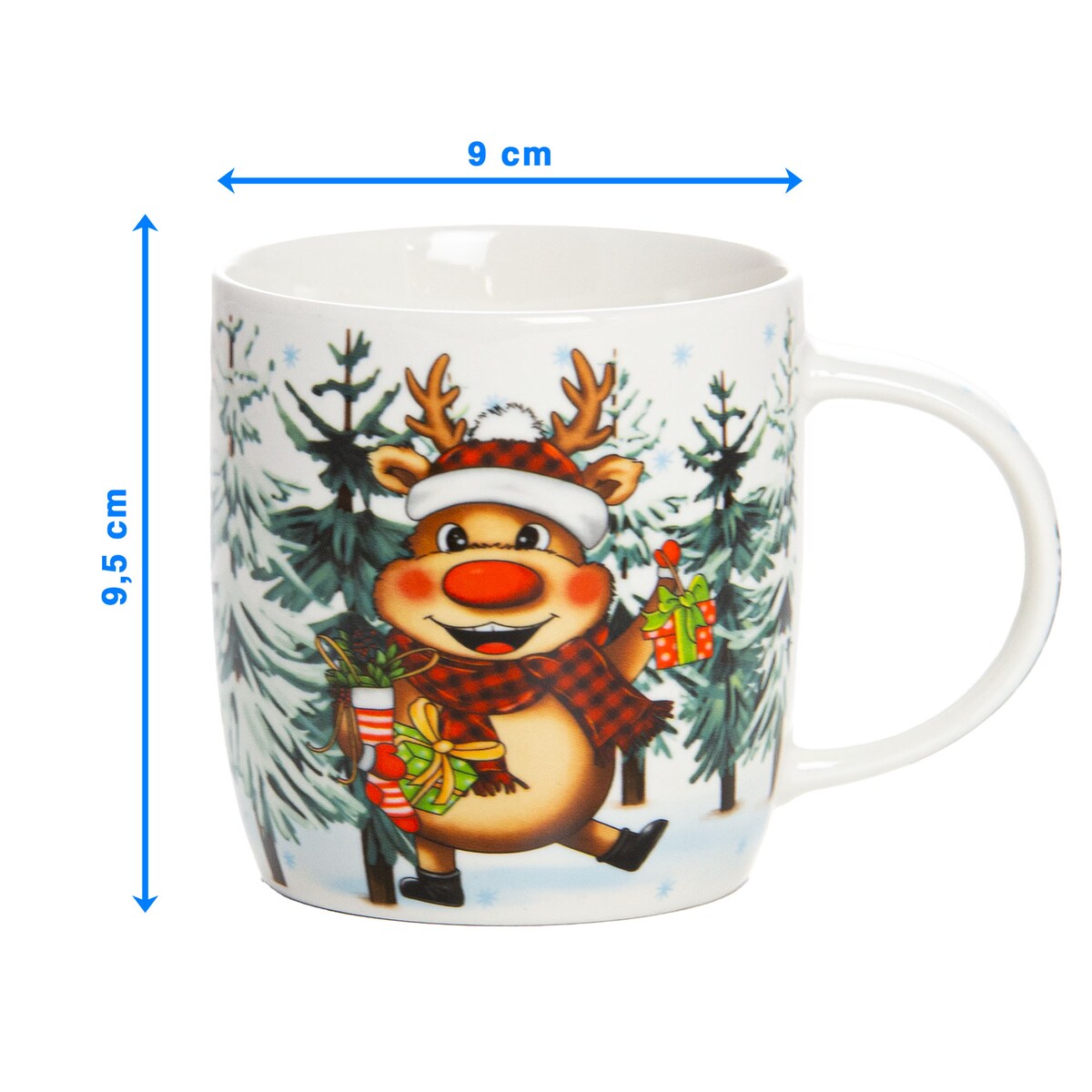 Kubek Świąteczny Ceramiczny Na Prezent 370 Ml Boże Narodzenie Renifer