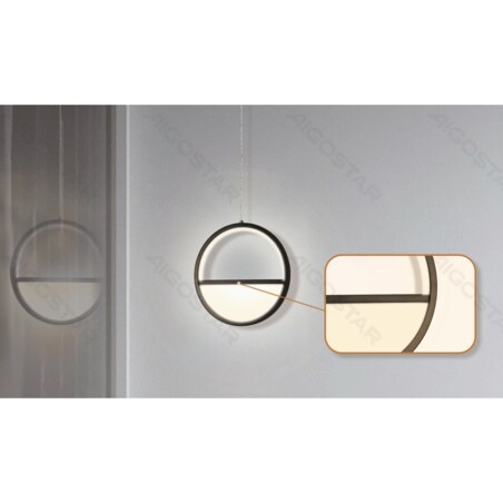 aluminiowa lampa wisząca 13.5w 6500k okragła 120x23 cm