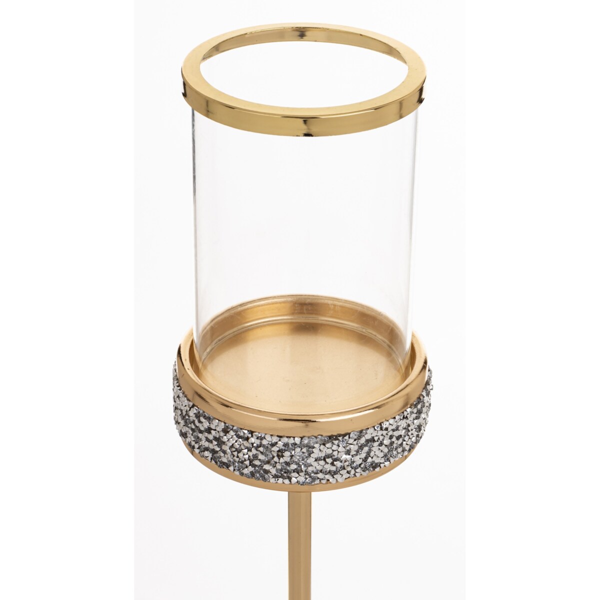 Świecznik złoty z kloszem 34x10 cm NIRAMAL small