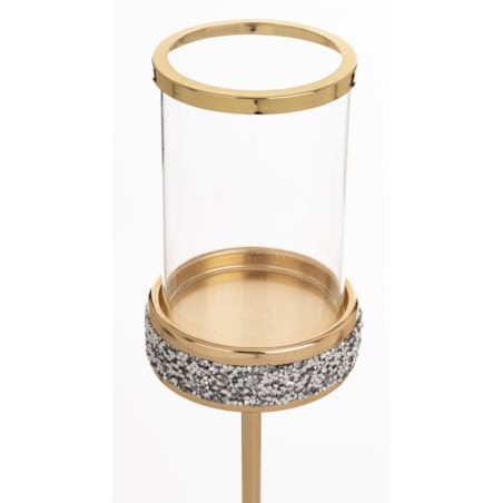 Świecznik złoty z kloszem 34x10 cm NIRAMAL small