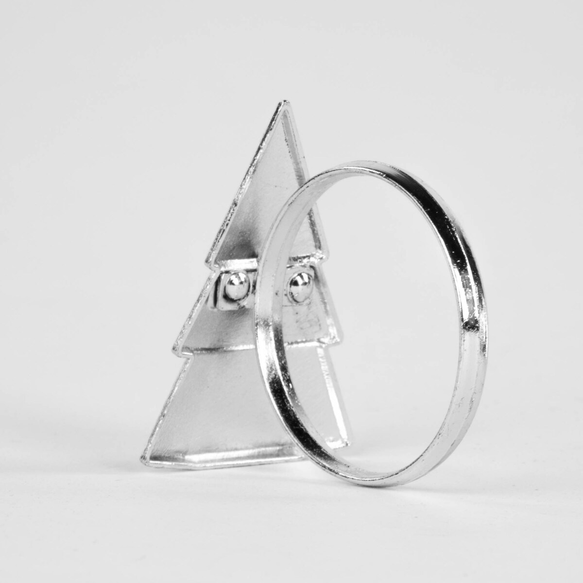 Srebrne obrączki na serwetki ze świątecznym motywem, 4 sz.