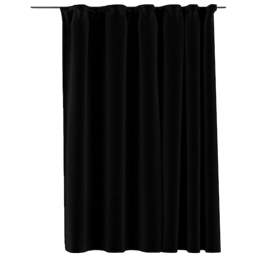 vidaXL Zasłona stylizowana na lnianą, z haczykami, czarna, 290x245 cm