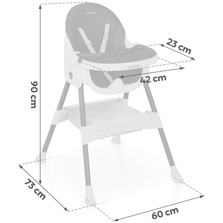 Krzesełko do karmienia dla dzieci Ricokids Mani czarne 3w1 regulowane fotelik tacka