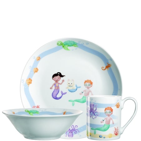 Zestaw 3cz naczyń dla dzieci morze BAMBINI AVVENTURA - Leonardo