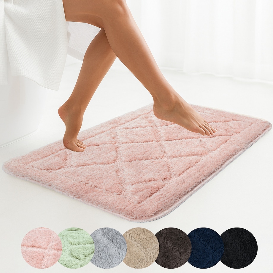 Zestaw 2szt Dywanik łazienkowy Soft 40x60 cm antyposlizgowy różowy