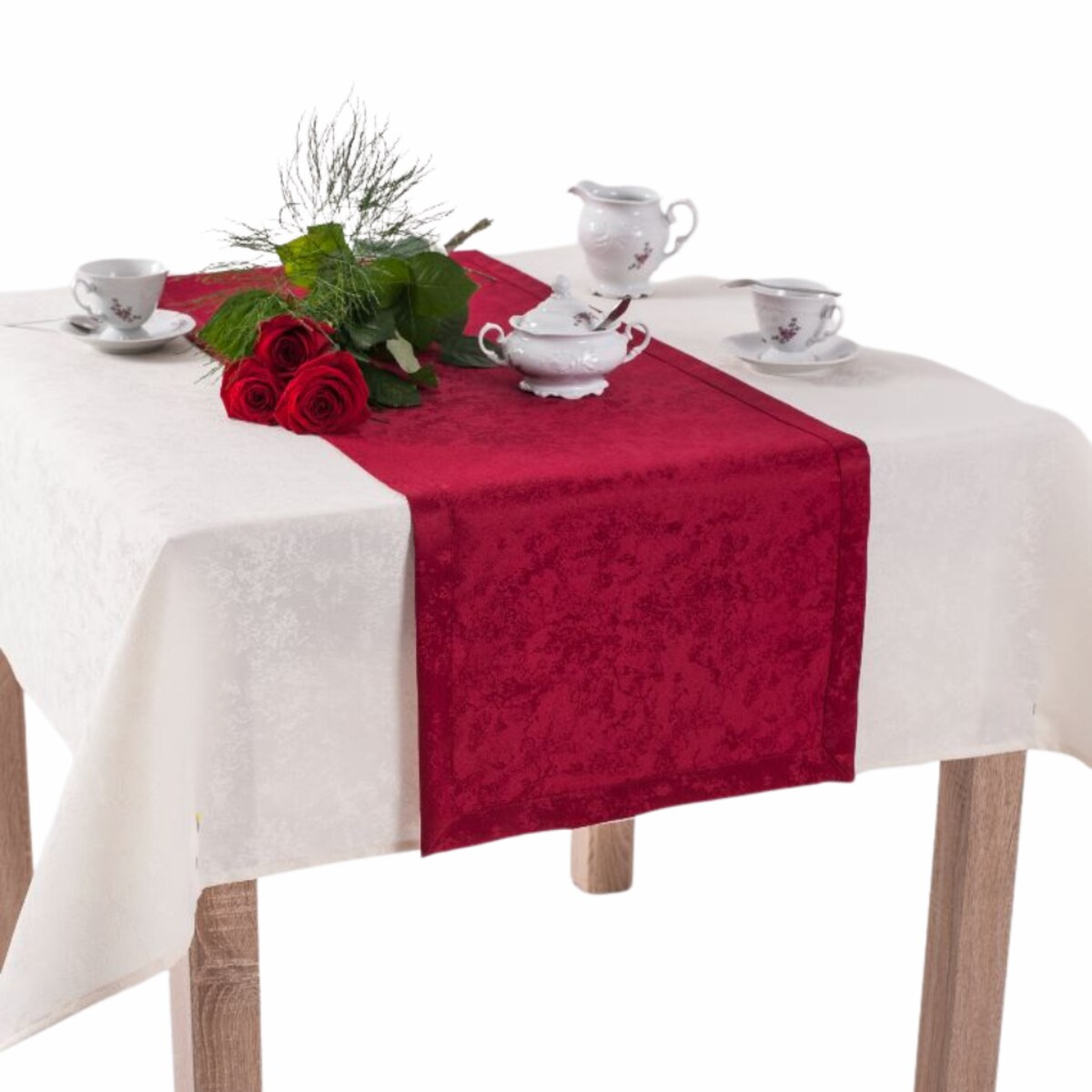 Obrus plamoodporny Marmurek biały - 120x180 cm - biały