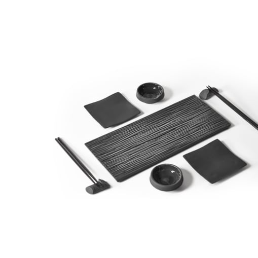 Zestaw Sushi dla 2 osób 7 el. czarny CD27