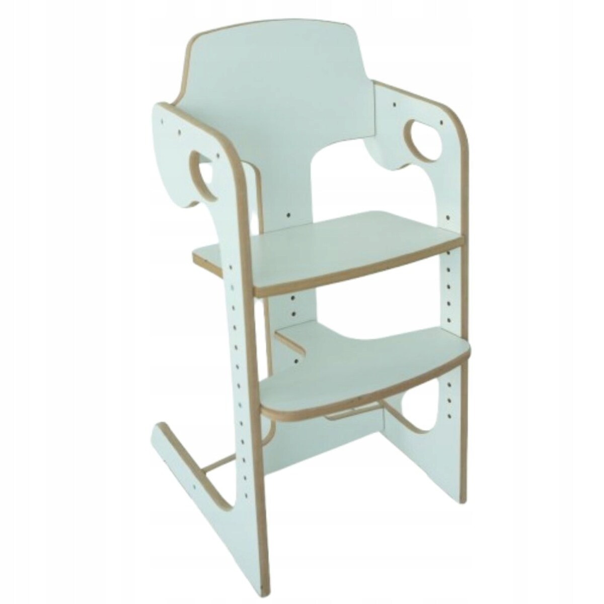 Krzesełko do karmienia DREWNIANE białe do jadalni REGULOWANE CERTYFIKOWANE