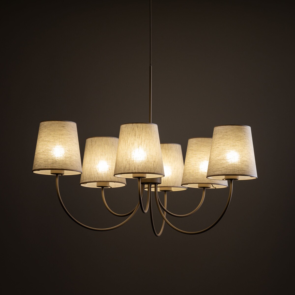 Żyrandol TK Lighting CANDI SABIA 11072 beżowy 6xE27 regulowana wysokość do salonu jadalni sypialni