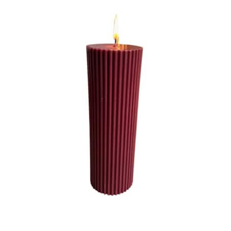 Świeca ekologiczna sojowa dekoracyjna kolumnowa "Burgundy Touch" 150x50mm