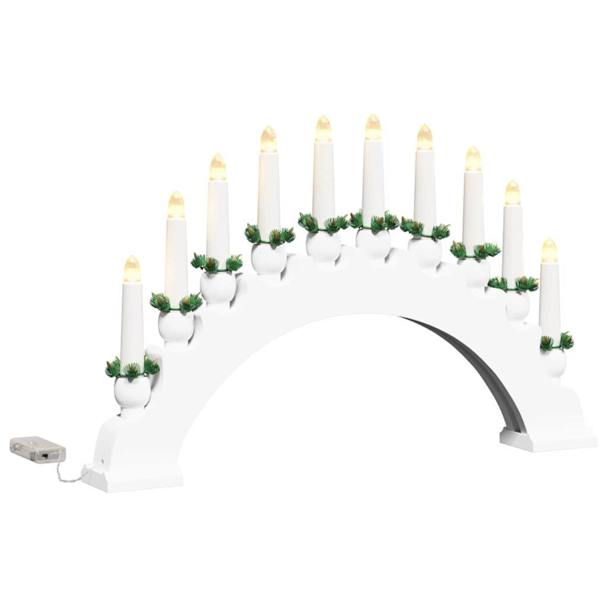 vidaXL Świąteczny Łuk Świec z 10 Świecami LED 3 pcs Biały