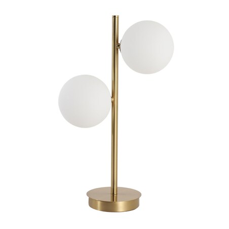 Lampka biurkowa złota Dorado LP-002/2T Light Prestige szklane mleczne bańki