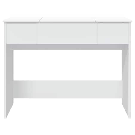 vidaXL Toaletka z lustrem, biała, 100x45x76 cm