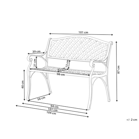 Ławka ogrodowa STAGGIA 104 cm Metal Brązowy