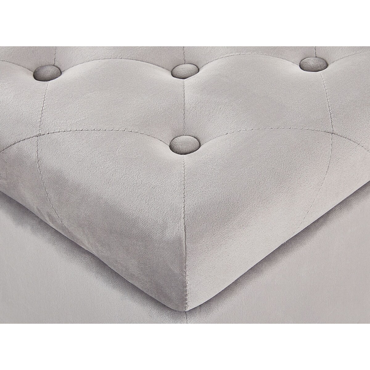 Puf ze schowkiem welurowy jasnoszary LORETTO