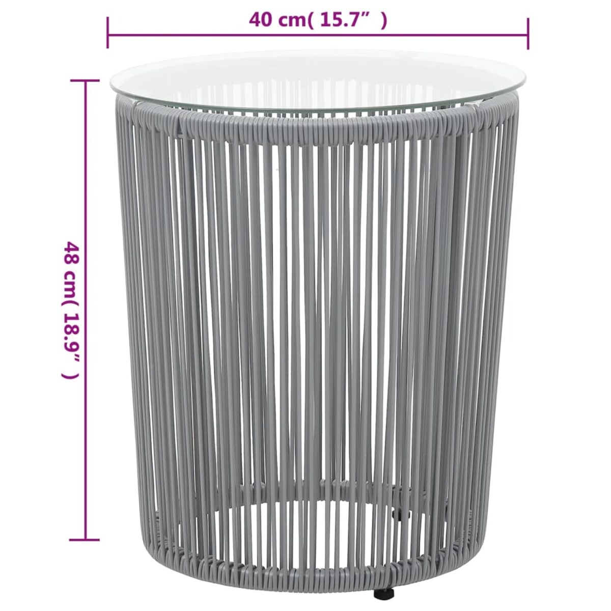 vidaXL 3-cz. zestaw mebli bistro z poduszkami, rattan PE, szary