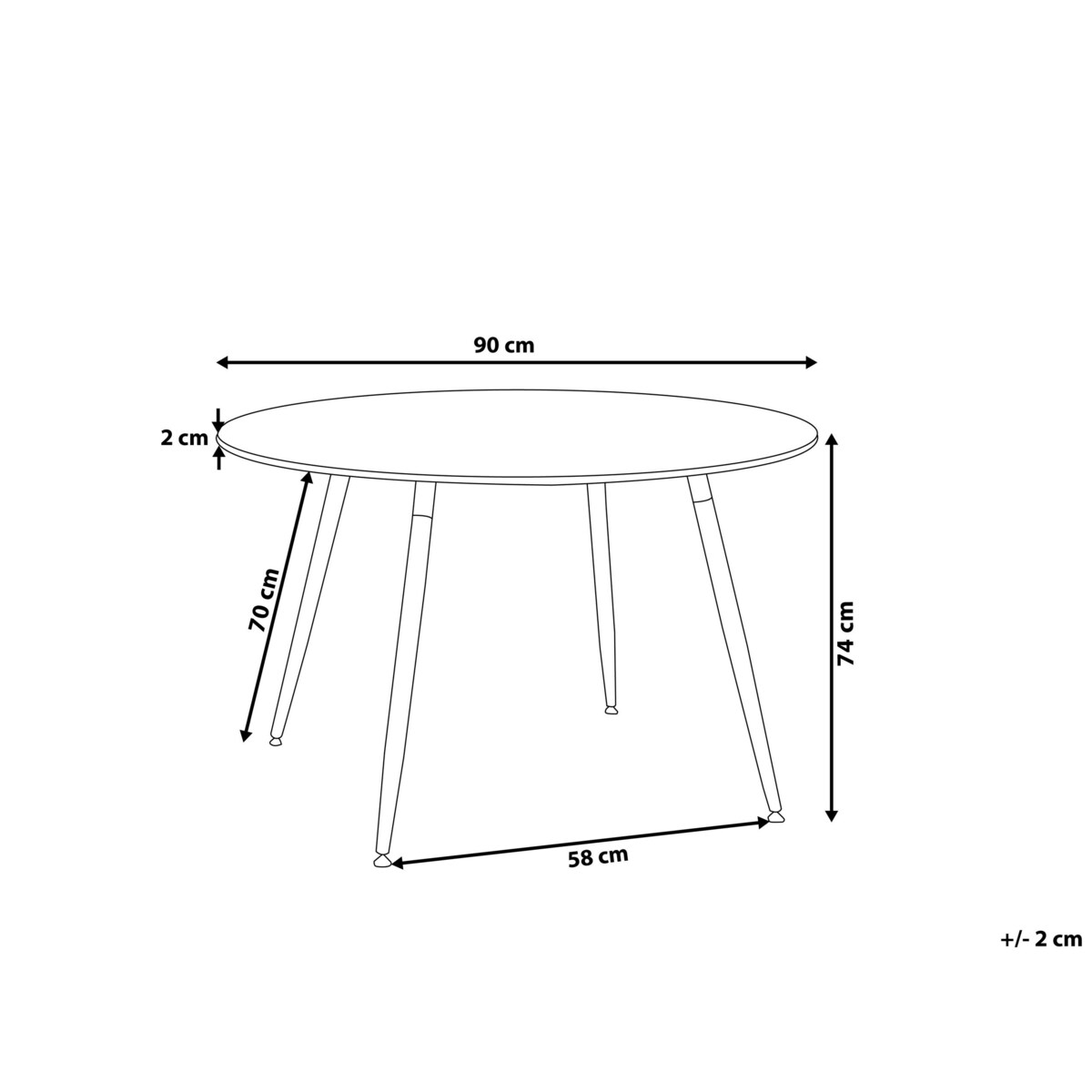 Stół do jadalni okrągły ⌀ 90 cm czarny BOVIO