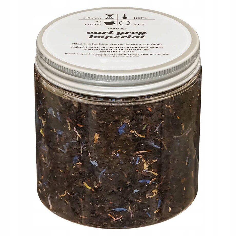 Herbata czarna EARL GREY IMPERIAL o smaku bergamotki z dodatkiem bławatka - herbata liściasta sypana mieszanka napar susz - gotowa na prezent upominek