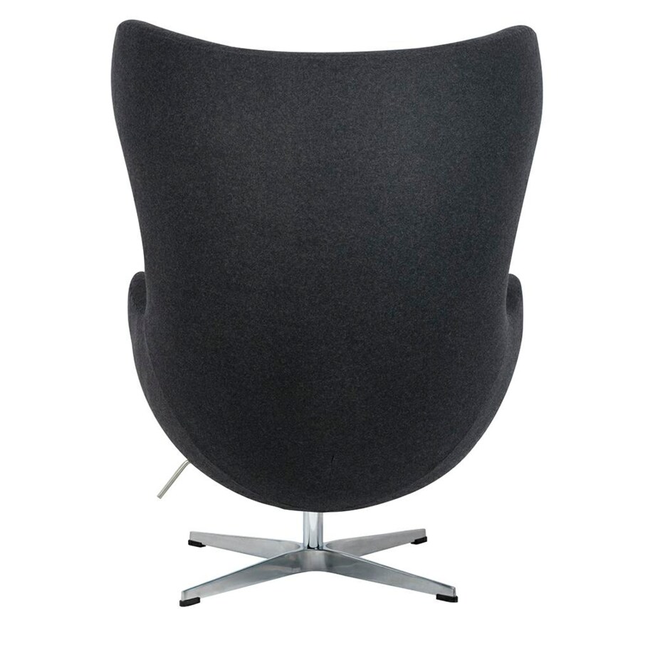 Fotel EGG CLASSIC ciemny szary.5 - wełna, podstawa aluminiowa