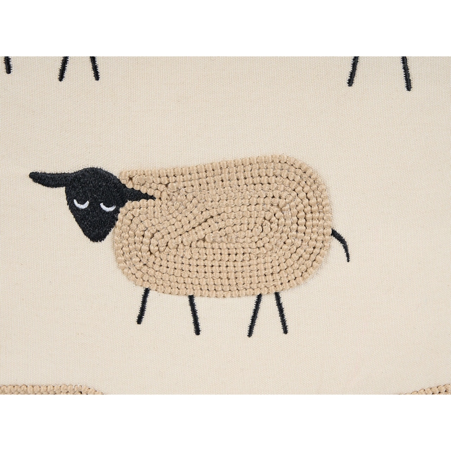 2 poduszki dekoracyjne w owce z frędzlami 45 x 45 cm beżowa BANNU