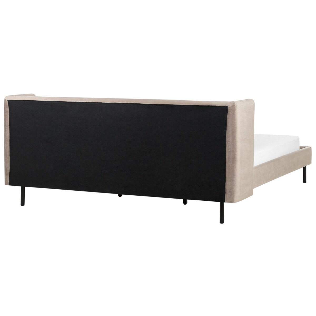 Łóżko welurowe 180 x 200 cm beżowoszare ARETTE