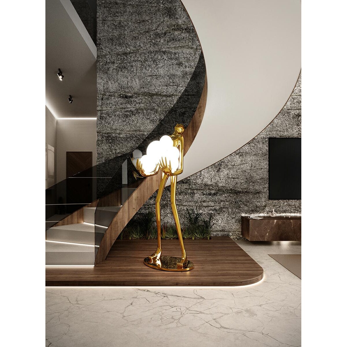 MOOSEE lampa podłogowa HUMAN GOLD PREMIUM