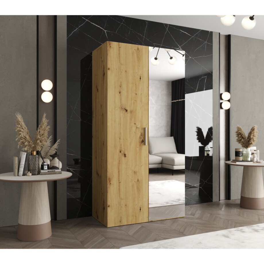 Szafa uchylna otwierana BARI 2 100 wys. 202 cm Artisan + u. Srebrny