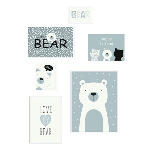 Plakaty do pokoju dziecka THE KING OF THE JUNGLE, 6 ramek