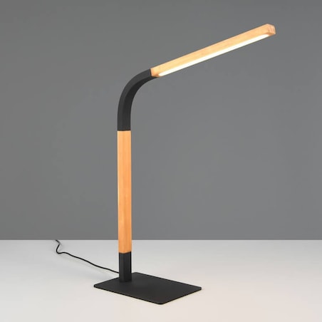 Drewniana lampka gabinetowa Norris 545210132 Trio LED 7W 3000K brązowa czarna