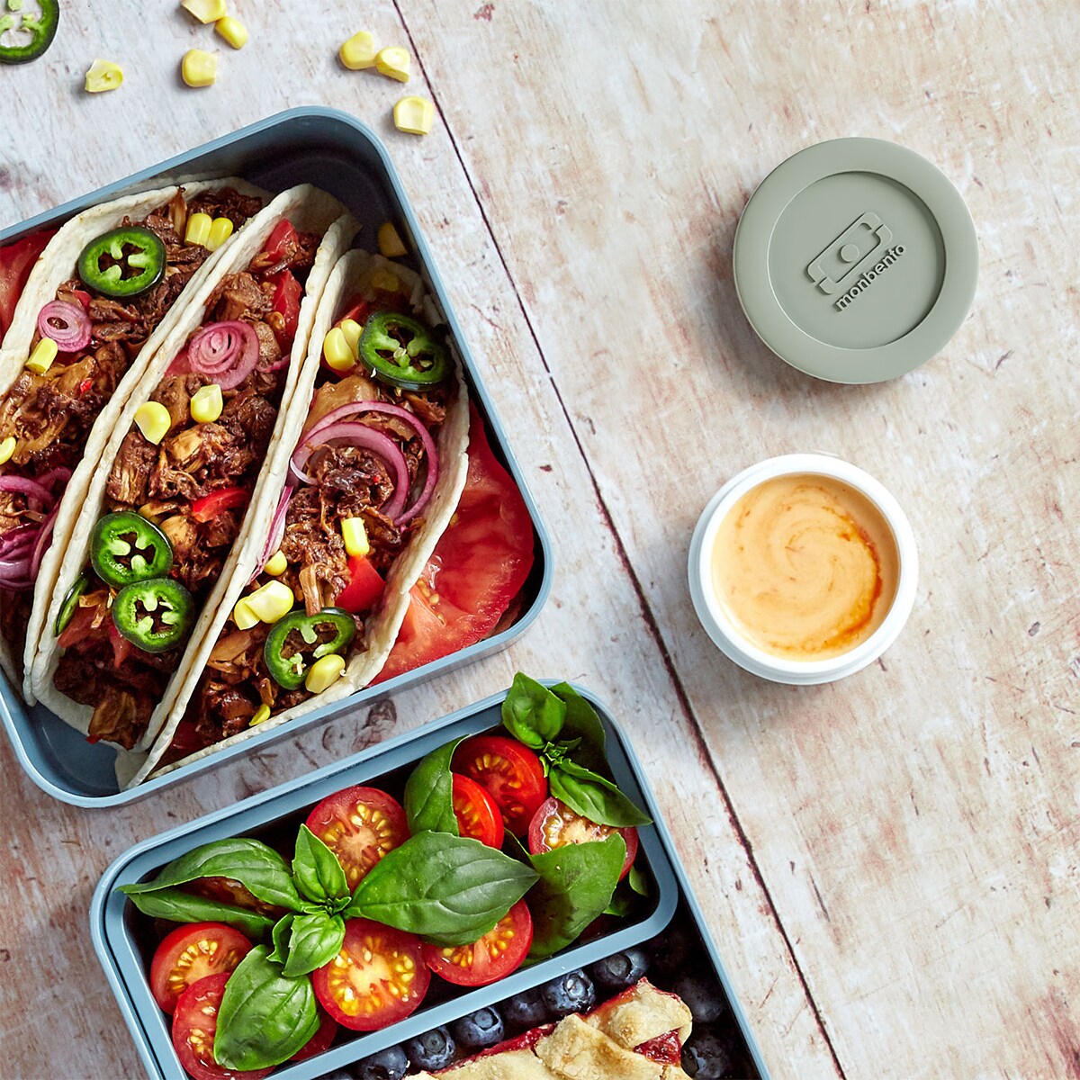 Monbento Temple pojemnik na sos 75 ml Green Natural