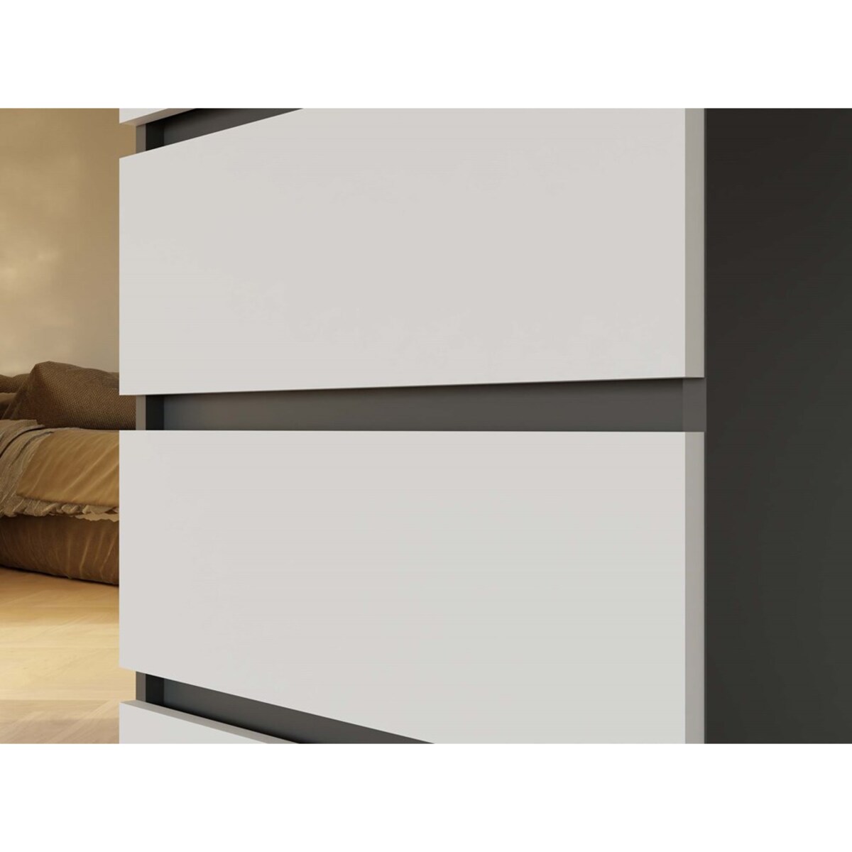 Komoda Malwa M4 ANTRACYT BIAŁY
