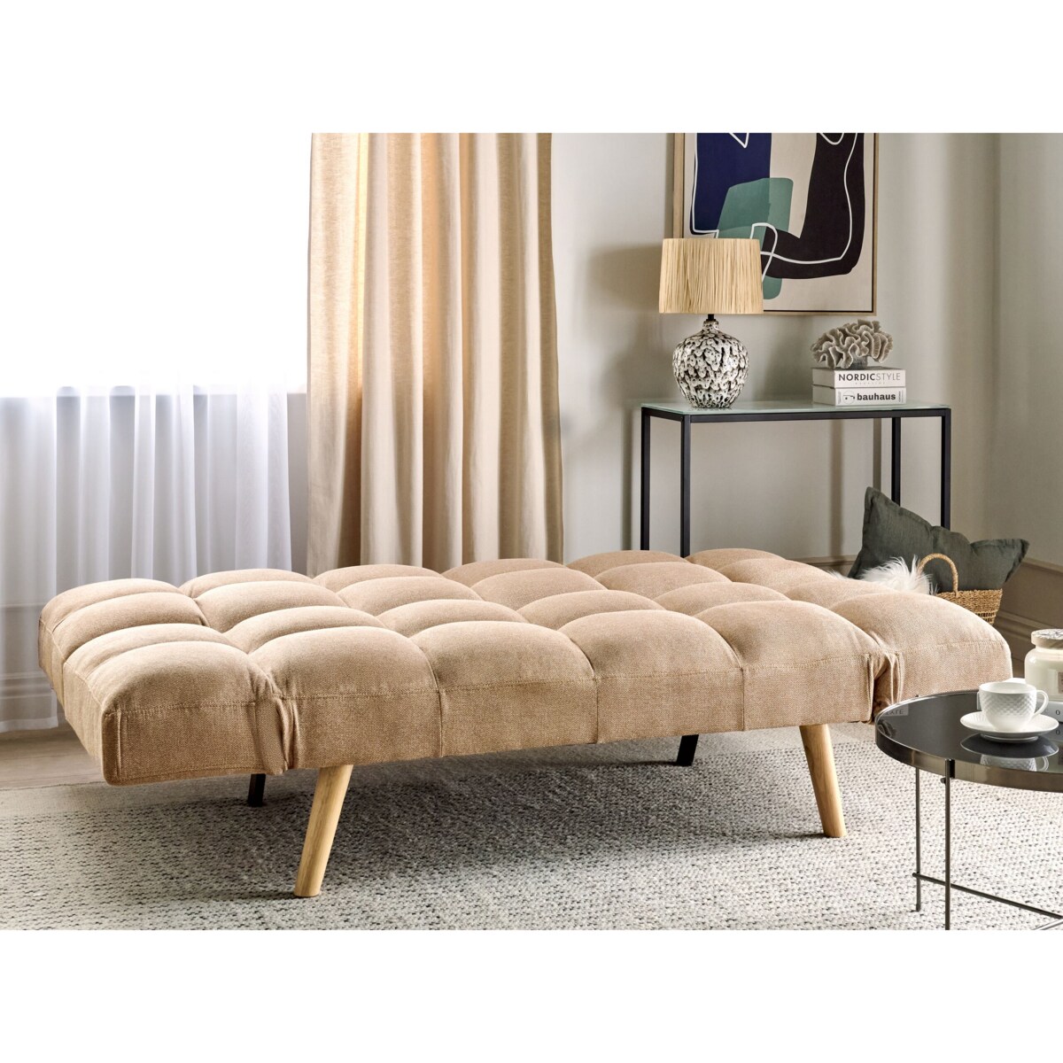 Sofa rozkładana brązowa INGARO