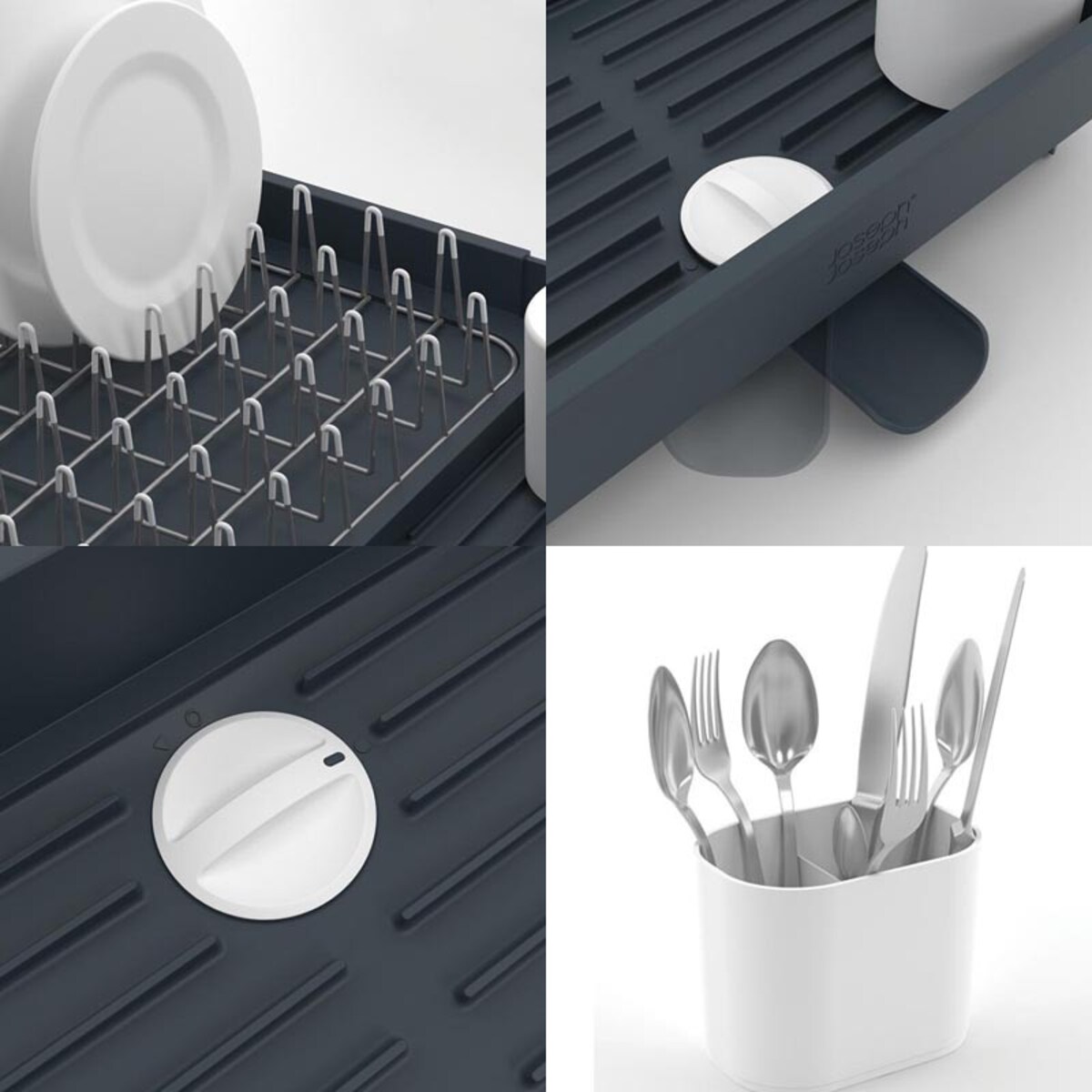 Składana suszarka do naczyń szara EXTEND, 36 x 32 x 9 cm, Joseph Joseph