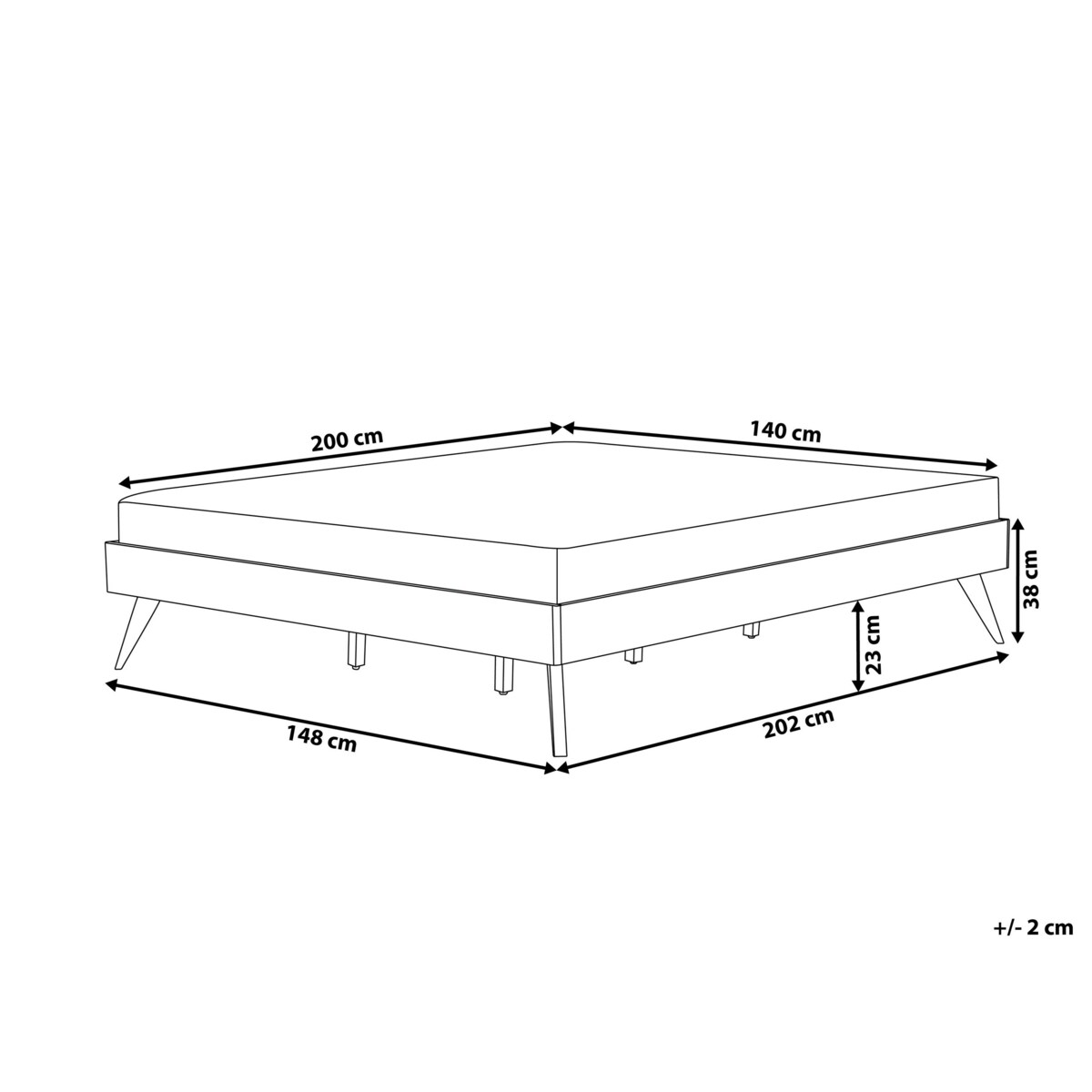Łóżko 140 x 200 cm białe BERRIC