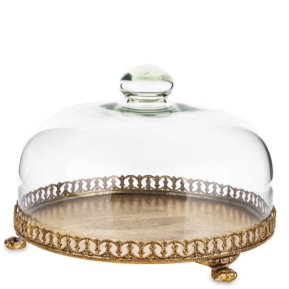 Taca patera okrągła z kloszem 17x25x25 cm OMBRA