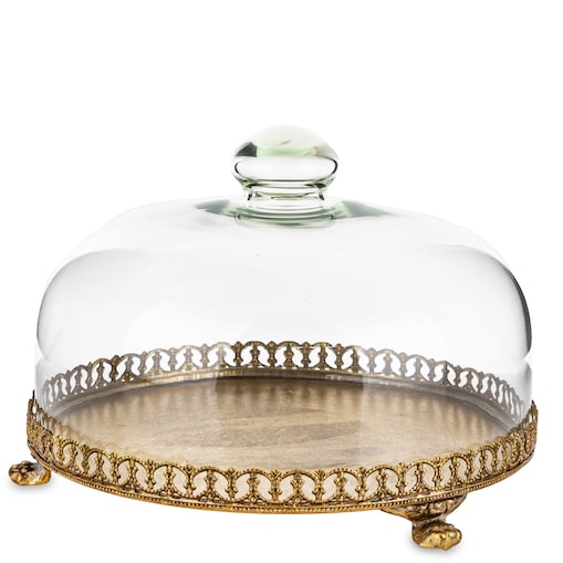 Taca patera okrągła z kloszem 17x25x25 cm OMBRA