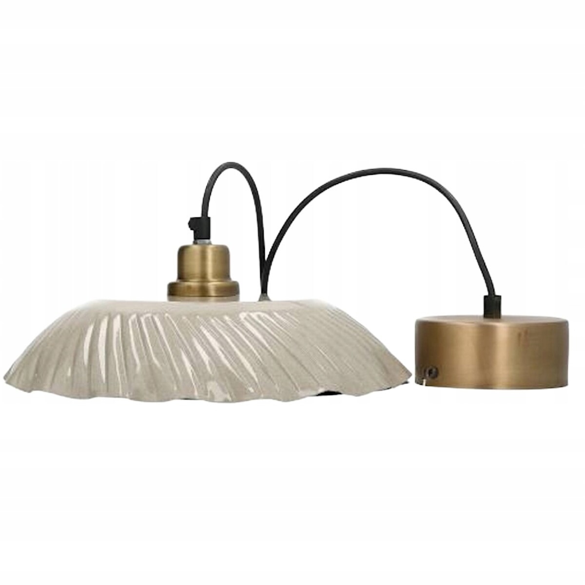 LAMPA SUFITOWA WISZĄCA 30cm NAD STÓŁ LOFT METALOWA BEŻOWA DO SALONU DOMU