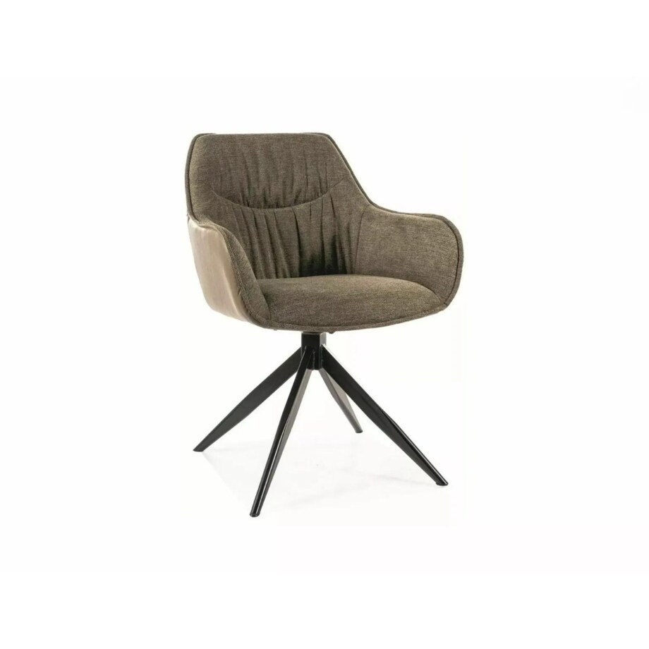 Krzesło tapicerowane SEMPRE BREGO oliwkowe obracane