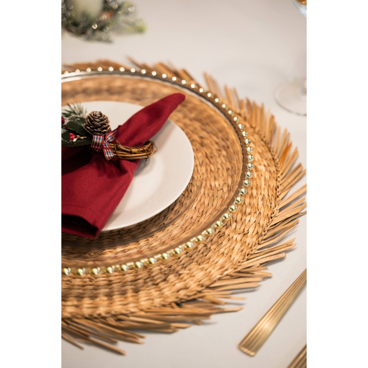 Podtalerz ze złotym brzegiem, Ø 32 cm