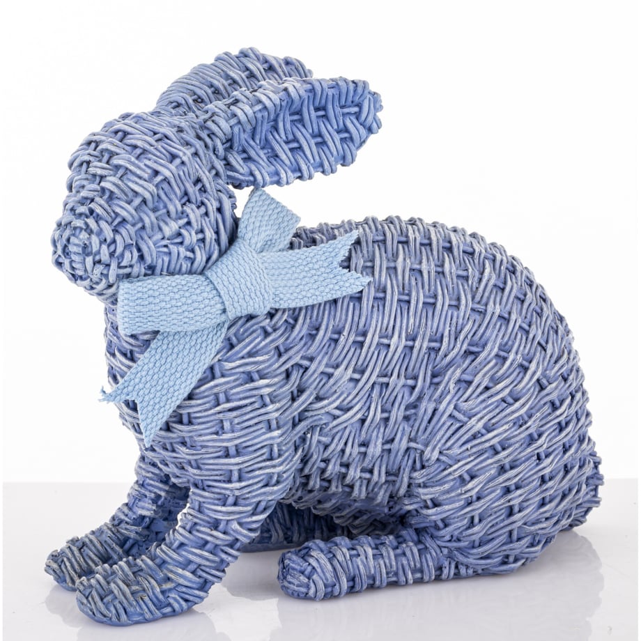 Dekoracja - figurka królika 19,5x22x12 cm AFICO niebieski mały