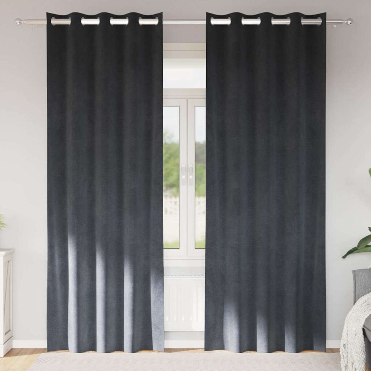 vidaXL Zasłony z zasłonami 2 pcs Jasnoszary 140 x 245 cm Aksamit
