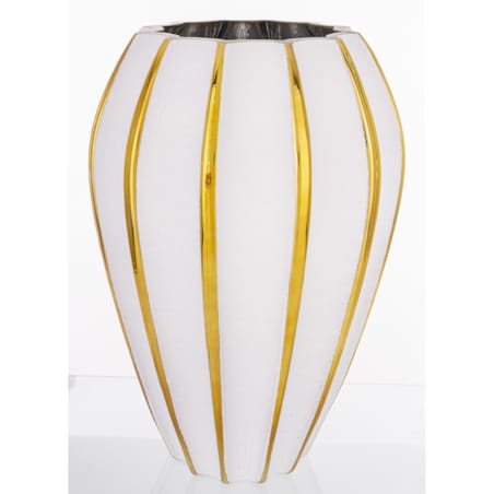 Wazon szklany biało-złoty 29,5x20x20 cm PLORERA-2