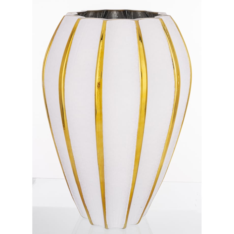 Wazon szklany biało-złoty 29,5x20x20 cm PLORERA-2
