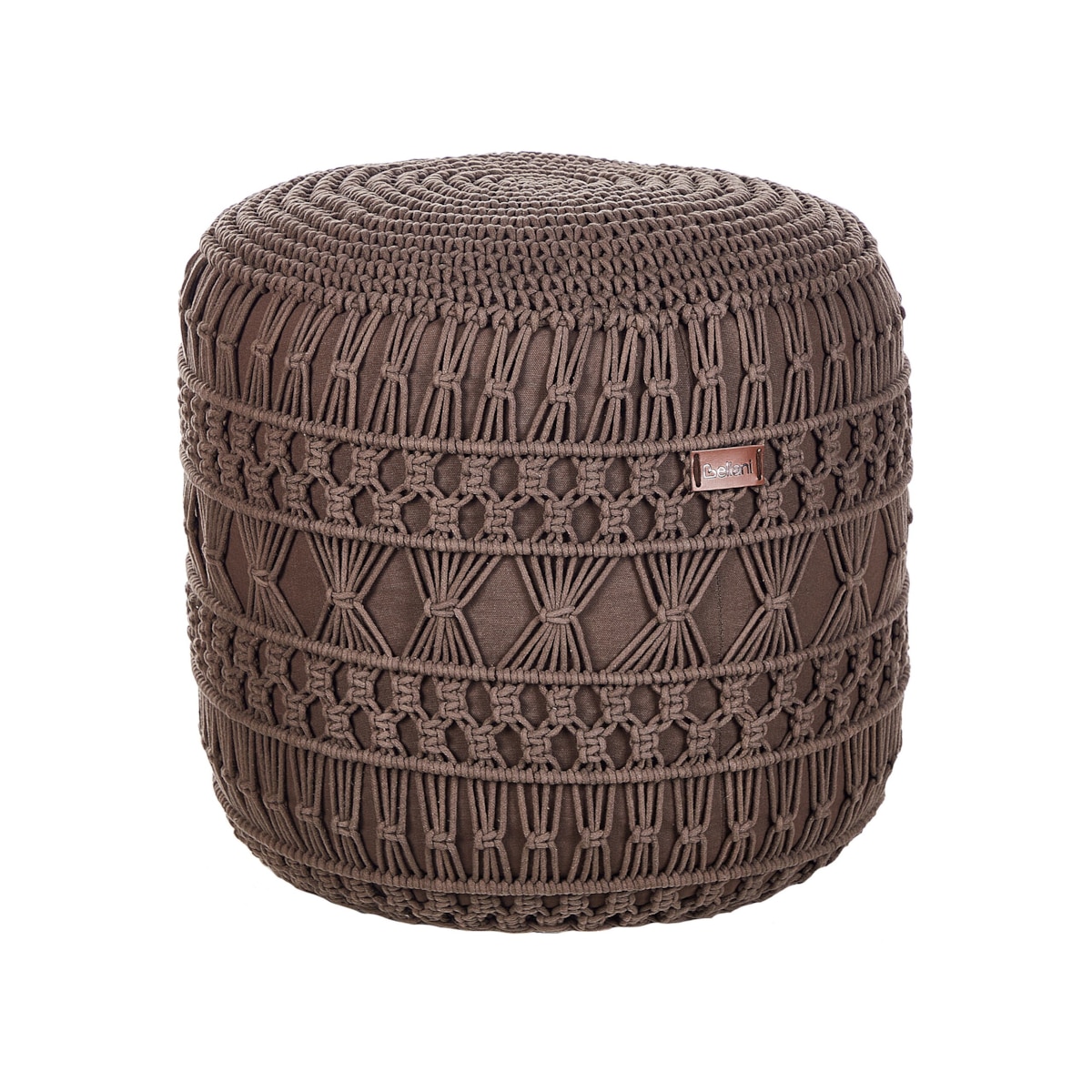 Puf bawełniany makrama 45 x 45 x 45 cm brązowy THAKOT